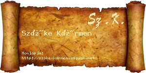 Szőke Kármen névjegykártya