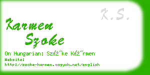 karmen szoke business card